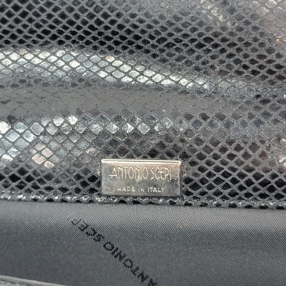 Antonio Scepi Italian Leather Snake Skin Embossed Clutch with Strap, EUC - Picture 5 of 8